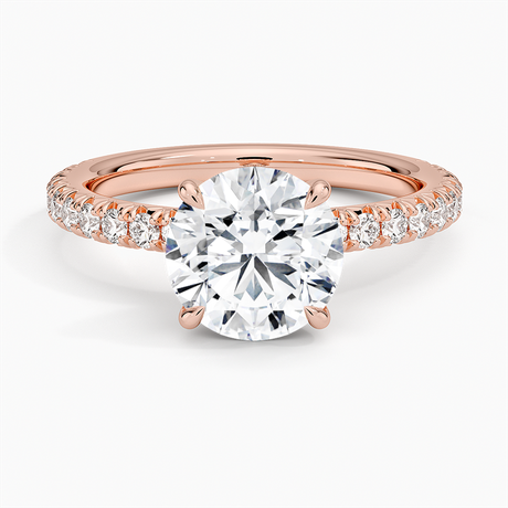 14K Rose Gold Amelie Three-Quarter Coverage Diamond Ring