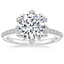 18K White Gold Flor Halo Diamond Ring, smalltop view