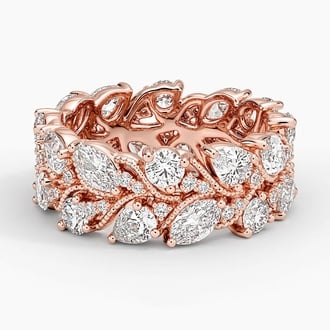 Camellia Eternity Lab Diamond Ring in 14K Rose Gold