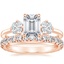 14K Rose Gold Three Stone Cushion Diamond Ring with Luxe Sienna Diamond Ring (5/8 ct. tw.)
