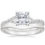 18K White Gold Luxe Chamise Diamond Ring (1/5 ct. tw.) with Petite Curved Wedding Ring