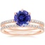 14K Rose Gold Six Prong Luxe Viviana Diamond Ring (1/3 ct. tw.) with Ballad Eternity Diamond Ring (1/3 ct. tw.)