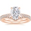 14K Rose Gold Petite Demi Diamond Ring (1/5 ct. tw.) with Flair Diamond Ring (1/6 ct. tw.)