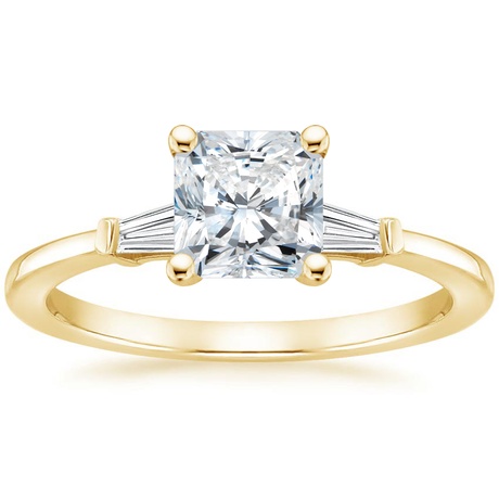 18K Yellow Gold Tapered Baguette Diamond Bridal Set