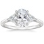 Platinum Luxe Trillion Cut Three Stone Diamond Ring, smalltop view