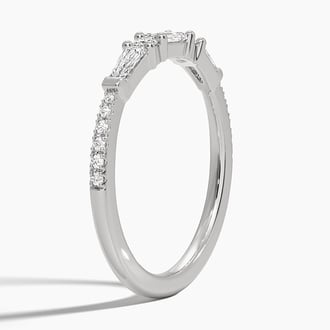 Aneesa Baguette and Round Diamond Ring in 18K White Gold