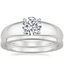 18K White Gold Adrian Ring with Petite Quattro Wedding Ring