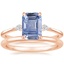 14K Rose Gold Cometa Diamond Ring with Petite Comfort Fit Wedding Ring