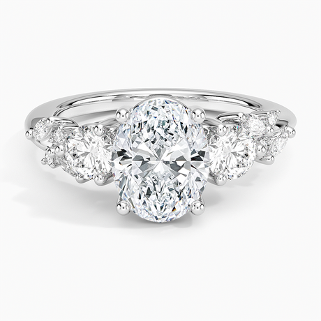 18K White Gold Arden Three Stone Diamond Ring