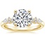 18K Yellow Gold Rosette Diamond Ring, smalltop view