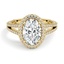 Custom Split Shank Oval Halo Diamond Ring