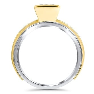 Custom Modern Two-Tone Diamond Ring