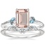Platinum Camellia Indigo Milgrain Ring with Yvette Diamond Ring