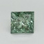 1.50 Ct. Fancy Vivid Green Princess Lab Grown Diamond