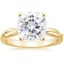 18K Yellow Gold Twisted Vine Solitaire Ring, smalltop view