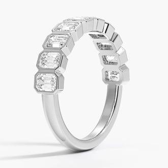 Bezel Emerald-Cut Lab Diamond Ring (1 1/2 ct. tw.) in Platinum