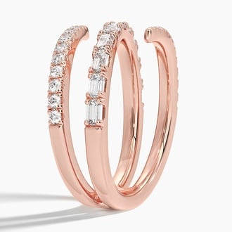 Sonya Baguette and Round Lab Diamond Wrap Ring