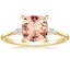 18K Yellow Gold Petite Cometa Three Stone Diamond Ring, smalltop view