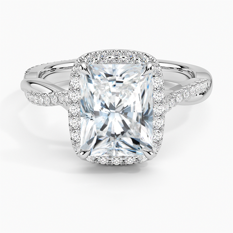 Twist Halo Engagement Ring