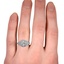 The Sara Ring, smallzoomed in top view on a hand