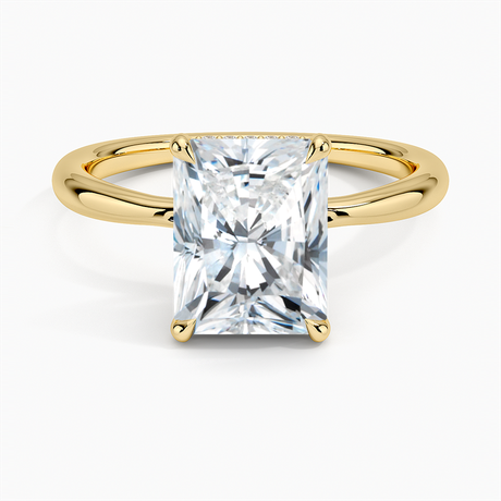 Freesia Hidden Halo Engagement Ring - Tapered Band