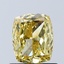 1.01 Ct. Fancy Vivid Yellow Cushion Lab Grown Diamond
