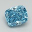 2.7 Ct. Fancy Vivid Malibu Blue Cushion Lab Grown Diamond