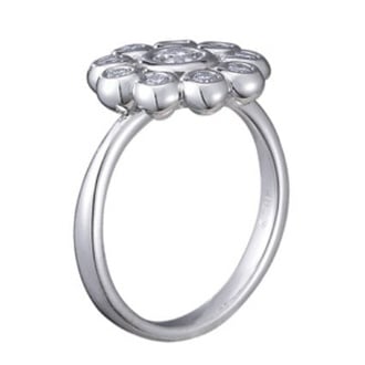 Custom Georgian Flower Diamond Bezel Ring