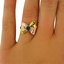 The Maureen Ring, smalltop view on a hand
