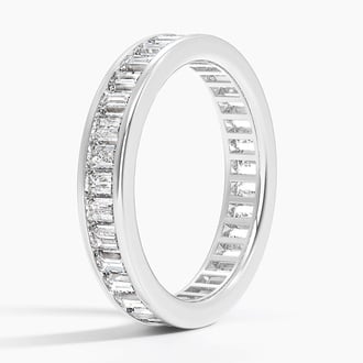 Channel Set Baguette Eternity Lab Diamond Ring (1 1/2 ct. tw.) in 18K White Gold