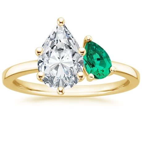 Toi et Moi Engagement Ring - Viridian Diamond