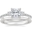 Platinum Lyra Diamond Ring (1/4 ct. tw.) with Petite Comfort Fit Wedding Ring