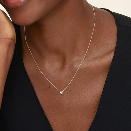 Lab Diamond Bezel Solitaire Pendant (1/10 ct. tw.)