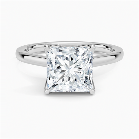 18K White Gold Elodie Cathedral Solitaire Ring
