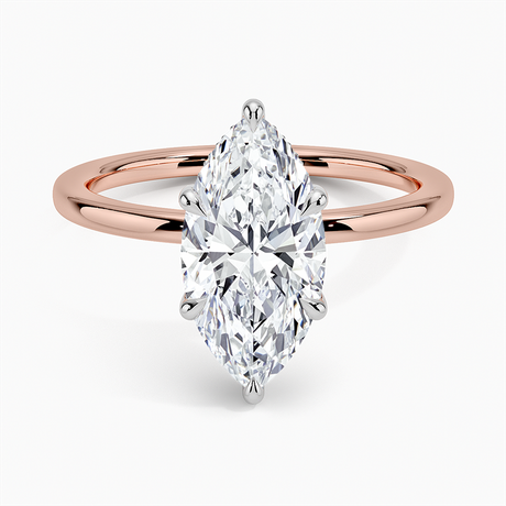 14K Rose Gold Adorned Mixed Metal Diamond Ring