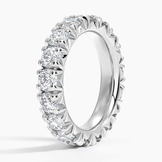 French Pavé Eternity Diamond Ring (4 ct. tw.) in 14K White Gold