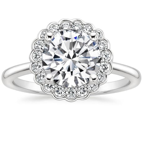 Floral Halo Engagement Ring