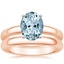14KR Aquamarine 3mm Comfort Fit Bridal Set, smalltop view