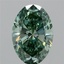 3.52 Ct. Fancy Vivid Green Oval Lab Grown Diamond