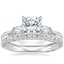18K White Gold Simply Tacori Three Stone Marquise Diamond Ring with Tacori Petite Crescent Diamond Ring (1/4 ct. tw.)