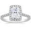 18K White Gold Odessa Halo Diamond Ring (1/5 ct. tw.), smalltop view