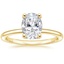 18K Yellow Gold Sydney Perfect Fit Hidden Halo Diamond Ring, smalltop view