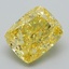 4.01 Ct. Fancy Vivid Yellow Cushion Lab Grown Diamond
