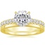 18KY Moissanite Sienna Diamond Ring (2/5 ct. tw.) with Petite Quattro Diamond Ring, smalltop view