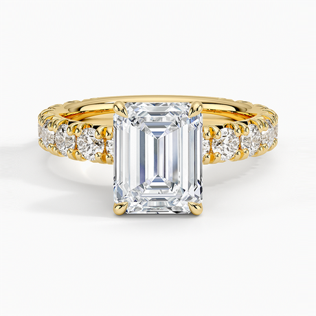 18K Yellow Gold Ellora Three-Quarter Coverage Diamond Ring