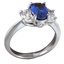 Three Stone Sapphire Ring with Surprise Diamonds, smallside view