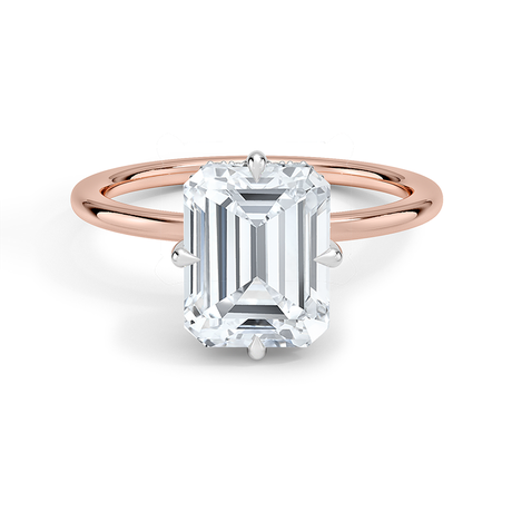 14K Rose Gold Adorned Mixed Metal Compass Prong Diamond Ring