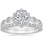 18K White Gold Cadenza Halo Diamond Ring with Bliss Diamond Ring (1/5 ct. tw.)