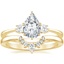 18K Yellow Gold Selene Diamond Ring with Lunette Diamond Ring