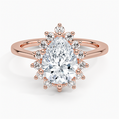 14K Rose Gold Sunburst Halo Diamond Ring (1/4 ct. tw.)